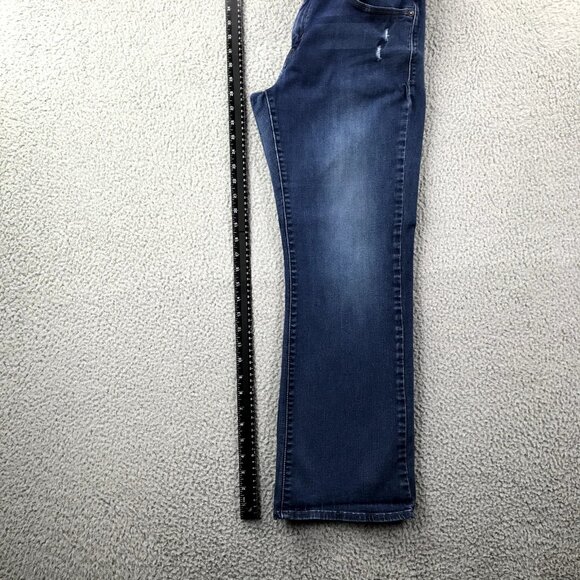 LEVIS 529 Womens Size 32 Dark Wash Mid Rise Distressed Curvy Bootcut Jeans 32x28 - Picture 16 of 16